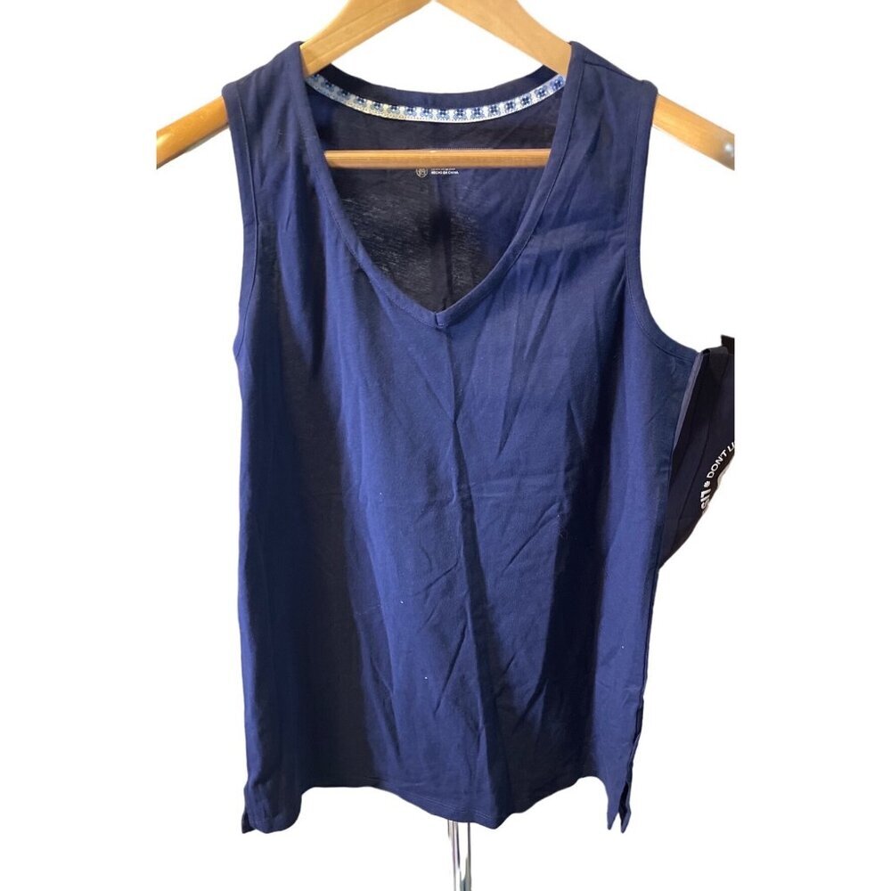 Carole Hochman Blue Sleeveless V Neck Tank Top Pajama Shorts Set SZ Extra Small